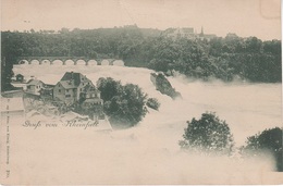 AK Rheinfall Schloß Laufen Rheinbrücke Eisenbahn Brücke A Neuhausen Dachsen Rheinau Schaffhausen SH Schweiz Suisse - Neuhausen Am Rheinfall