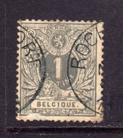 BELGIQUE BELGIE BELGIO BELGIUM 1869 1870 KING ROI RE LEOPOLD II NUMERAL CIFRA 1c USATO USED OBLITERE' - 1869-1883 Léopold II