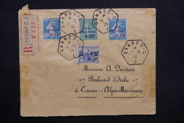 FRANCE - Enveloppe En Recommandé De Cannes En 1920 , Affranchissement Plaisant (Caisse Amortissement/Orphelin) - L 32845 - 1877-1920: Semi Modern Period