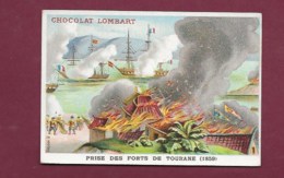 250619 - CHROMO CHOCOLAT LOMBART -Prise Des Forts De Tourane 1859 - Lombart