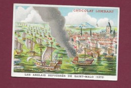 250619 - CHROMO CHOCOLAT LOMBART - Les Anglais Repoussées De Saint-Malo 1373 - Lombart