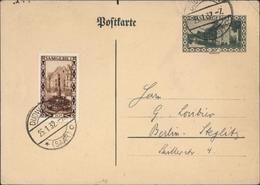 Entier Saargebiet Sarre Caserne Vauban Sarrelouis Vert Foncé + YT 107 CAD Dudweiler Sarr C 25 1 32 - Interi Postali