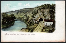 C6715 - Lichtenwalde Braunsdorf - Harrasfelsen Mit Körnerkreuz Und Tunnel Eisenbahntunnel - Ottmar Zieher - Frankenberg
