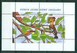 AC - TURKEY BLOCK STAMP -  SOUVENIR SHEET FOR THE ENVIRONMENT DAY BIRDS BEE EATER MNH 05 JUNE 2001 - Unused Stamps
