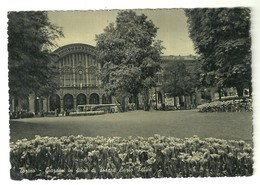 4447 "TORINO-GIARDINI IN FIORE DI PIAZZA CARLO FELICE"ANIMATA-STAZIONE PORTA NUOVA-CART. POST.ORIG. SPED 1955 - Parks & Gärten