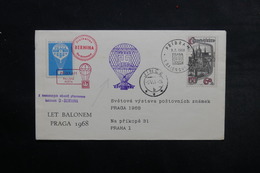 TCHÉCOSLOVAQUIE  - Enveloppe Par Ballon En 1968 , Affranchissement Et Cachets Plaisants - L 32945 - Cartas & Documentos