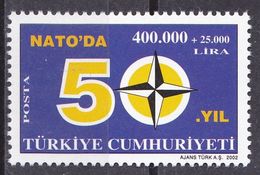 AC - TURKEY STAMP -  50th ANNIVERSARY OF IN NATO MNH 18 FEBRUARY 2002 - Ongebruikt