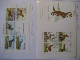 Irland 1983- FDC Beleg Jagdbare Wildtiere Mi. 421-424, Irische Hunde Block 4 Mit Falz Mi. 510-514 - FDC