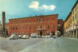 4457 "IMOLA-PIAZZA MATTEOTTI-PALAZZO COMUNALE"CAMION GELATI ALEMAGNA-AUTO '60-CART. POST.ORIG. SPED 1979 - Imola