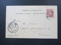 Belgien 1898 Postkarte Paul Antony Liege Nach Wien Gesendet! Firmenkarte - 1893-1900 Thin Beard