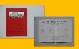 Théâtre Porte Saint-Martin, Paris, Programme "Feu Monsieur De Marcy"  ; L01 - Autori Francesi