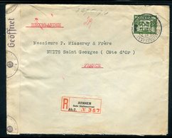 Pays Bas - Enveloppe En Recommandé De Arnhem Pour La France En 1940 Avec Contrôle Postal Allemand -  Réf J74 - Covers & Documents