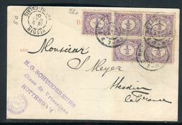 Pays Bas - Affranchissement Plaisant ( Bloc De 5 ) De Rotterdam Sur Carte Postale En 1901 Pour La France -  Réf J80 - Briefe U. Dokumente