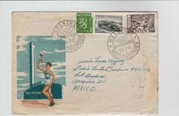 Olympic Games 1952 - Finland / Helsinki - Topic Cover With Official Cancel / Sent To Mexico - Sommer 1952: Helsinki