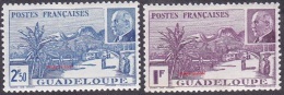 Colonie Fr. Maréchal Pétain Détail De La Série ** Guadeloupe N° 161 Et 162 Grande Soufrière - 1941 Série Maréchal Pétain