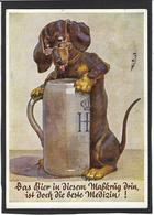 CPSM Teckel Dachshund Dog Circulé Bière Beer - Dogs
