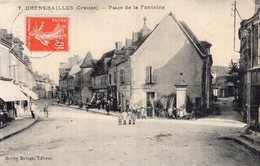 S2312 Cpa 23 Chénerailles - Place De La Fontaine - Chenerailles