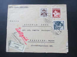 Österreich 1937 Muttertag MiF Mit Volkstrachten Einschreiben Salzburg 1 Handschriftl. Zollgut Und Zollamtlich Geöffnet - Covers & Documents