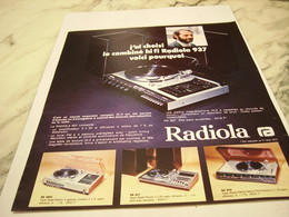 ANCIENNE   PUBLICITE COMBINE HI FI  RADIOLA  1975 - Plakate & Poster