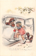 Illustrateur " Germaine BOURET "  -  Petit Garçon Et Petite Fille Avec Leur Chien  -  Voiture - Bouret, Germaine