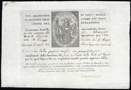 1850 Ca. - Biglietto Con Bella Stampa Per La Questua, A Favore Di Una Archiconfraternita, Per La Pre... - Altri & Non Classificati