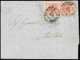 1853 - 15 Cent. Rosso, Brunastro, FALSO PER POSTA DI VERONA, 15 Cent. Rosa Rosso, Carta A Mano, Pli ... - Lombardo-Vénétie