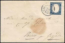 CASALBUTTANO, C1 Punti 8 - 20 Cent. (Sardegna 15C), Perfetto, Su Busta Del 20/10/1861 Per Gazzada. A... - Lombardo-Vénétie