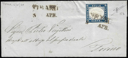TIRANO, SD Punti 8 - 20 Cent. (Sardegna 15B), Giusto In Alto, Su Sovracoperta Di Lettera Del 3/4/186... - Lombardo-Vénétie