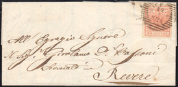 VICENZA, LO11-12A Punti 9 - 15 Cent. (5), Pli Accordéon, Perfetto, Su Lettera Del 12/1/1852 Per Reve... - Lombardo-Vénétie