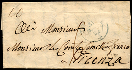 1852 - Lettera Non Affrancata Da Modena 31/5/1852 A Vicenza, Tassata 6 Carantani. Interessante E Rar... - Modène