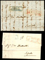 FINALE DI MODENA, Cartella Azzurra - Due Lettere Prefilateliche (1843) Entrambe Dirette A Sassuolo, ... - Modène