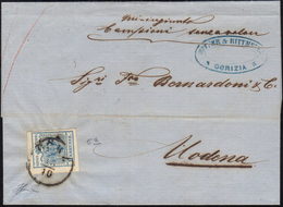 INCOMING MAIL AUSTRIA 1857 - 9 Kr. Azzurro, A Macchina (5/I), Perfetto, Su Sovracoperta Di Lettera D... - Modène