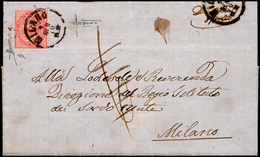 1870 - 40 Cent. De La Rue, Tiratura Di Torino (T20), Francobollo Separato Con Le Forbici, Su Lettera... - Autres & Non Classés