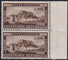 1949 - 100 Lire Romana (600), Ottima Centratura, Coppia, Gomma Integra, Perfetto.... - Autres & Non Classés