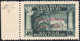 GOVERNO DI LONDRA 1954 - 45 G. Soprastampa Carminio (4), Ottima Centratura, Bordo Di Foglio, Gomma I... - 1946-47 Période Corpo Polacco