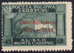 GOVERNO DI LONDRA 1954 - 45 G. Soprastampa Vermiglio (7), Gomma Integra, Perfetto. Ferrario.... - 1946-47 Période Corpo Polacco