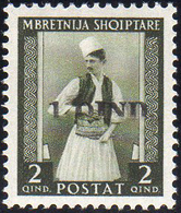 ALBANIA 1942 - 1 Q. Su 2 Q. Soptastampa Incompleta In Basso (37), Gomma Originale, Perfetto. Interes... - Autres & Non Classés