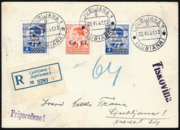 LUBIANA 1941 - 50 P. Co. Ci., 4 D. E 1 D. Su 4 D. Soprastampati "R. Commissariato" (2,19,40), Perfet... - Autres & Non Classés