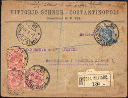 COSTANTINOPOLI 1919 - 10 Cent. Leoni, Tre Esemplari, 25 Cent. Michetti (Regno 82,83), Otttimo Stato,... - Emissions Générales