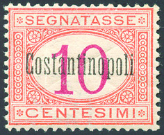 COSTANTINOPOLI SEGNATASSE 1922 - 10 Cent. Arancio E Carminio, Senza Bollo Postale Di Controllo (1a),... - Emissions Générales