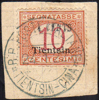 TIENTSIN SEGNATASSE 1918 - 4 Cents. Su 10 Cent. Arancio E Carminio, Soprastampato, Con Soprastampa "... - Pékin