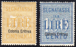 SEGNATASSE 1903 - 50 E 100 Lire (12/13), Gomma Originale, Perfetti.... - Erythrée