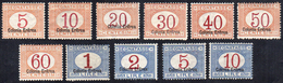 SEGNATASSE 1920/26 - Soprastampa In Basso (14/24), Serie Completa, Gomma Originale, Integra Per Il 2... - Erythrée