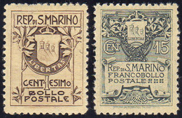 1910 - Stemma, Fondo Giallo (49/50), Gomma Integra, Perfetti. Belli! Cert. Ferrario.... - Autres & Non Classés