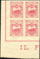 1916 - 10 + 5 Cent. Croce Rossa, Non Dentellato (CEI 50Aa, € 6.000), Blocco Di Quattro Angolo Di Fog... - Autres & Non Classés