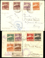 1941/43 - Vedute (107/115), Due Cartoline Con Belle Affrancature Con Valori Dell'emissione, Una Quad... - Autres & Non Classés