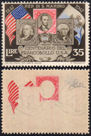 1947 - 35 Lire Francobollo Degli Stati Uniti, Stampa Del Rosso Recto-verso (334fa), Gomma Integra, P... - Autres & Non Classés