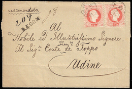 AUSTRIA 1878 - 5 K Rosso Francesco Giuseppe, Stampa Fine (34/I), Due Esemplari Al Recto, Uno Difetto... - Autres - Europe