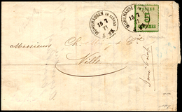 FRANCIA OCC. TEDESCA ALSAZIA E LORENA 1871 - 5 Cent. (4), Perfetto, Isolato Su Lettera Da Muhlhausen... - Autres - Europe