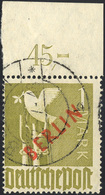 GERMANIA BERLINO 1949 - 1 M. Soprastamnpa BERLIN Rossa (17/B), Bordo Di Foglio, Usato, Perfetto. Bel... - Autres - Europe